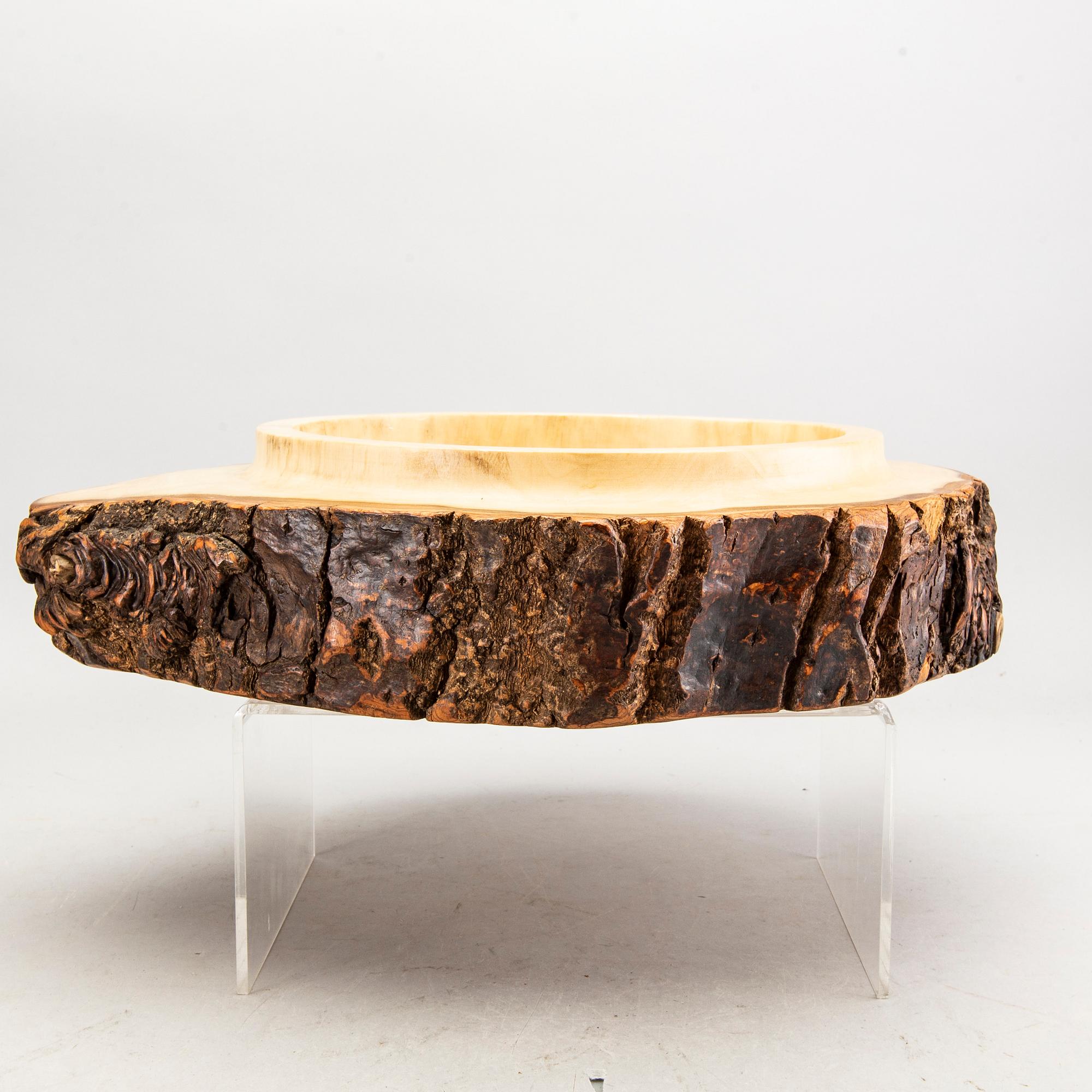 Four 1970:s wooden bowls by Söwe Konst, Sövestad Sweden.