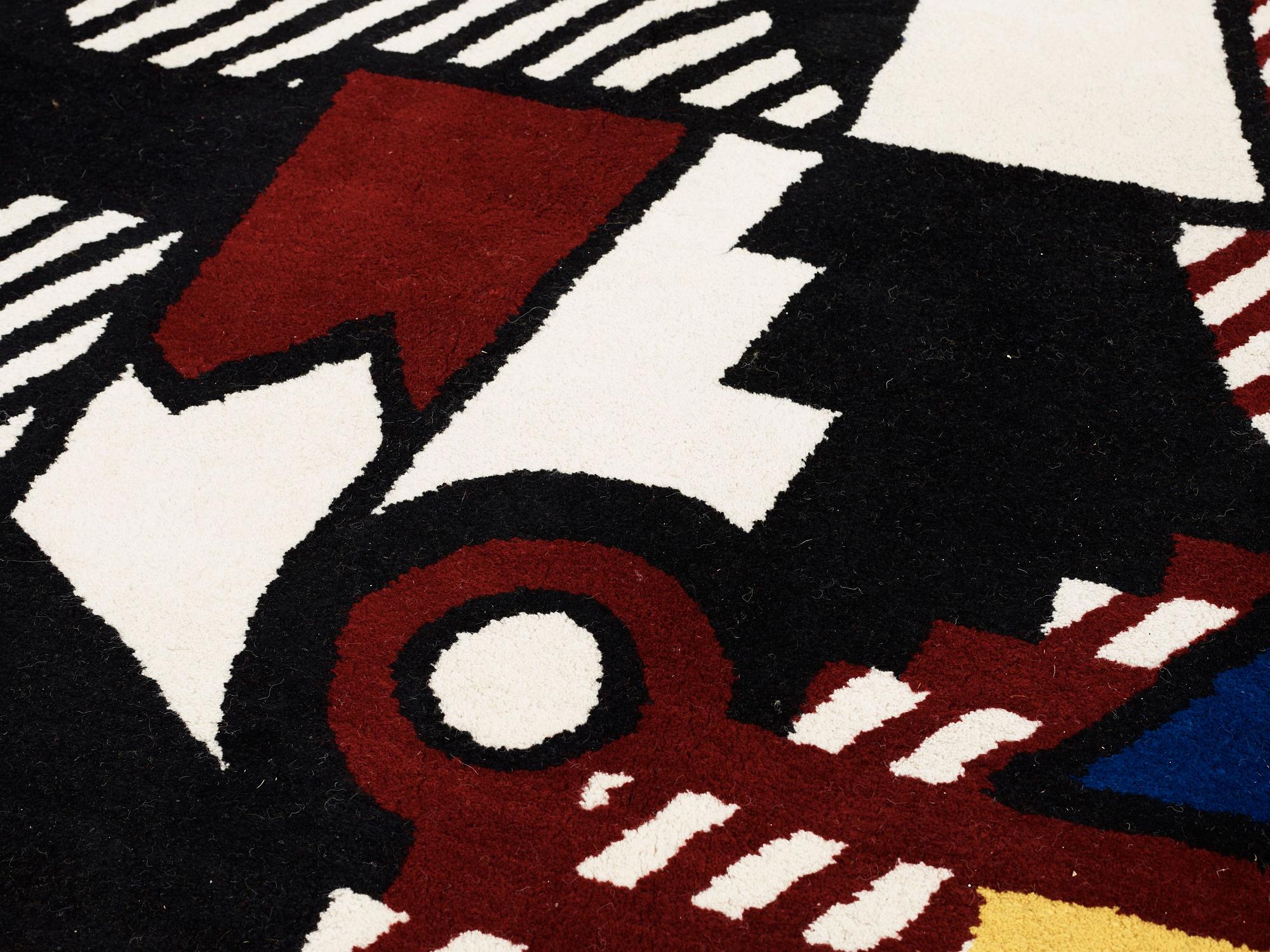 Roy Lichtenstein, TAPISSERIE/MATTA. "Amerind Landscape". Handknuten. 280 x 367 cm. Signerad á tergo LICHTENSTEIN ©.