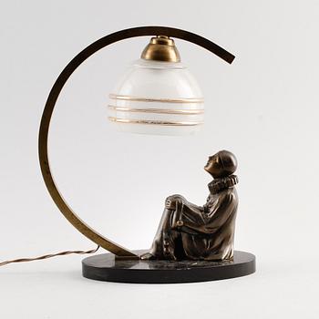 BORDSLAMPA, mässing och brons, art déco, 1900-talets första hälft.