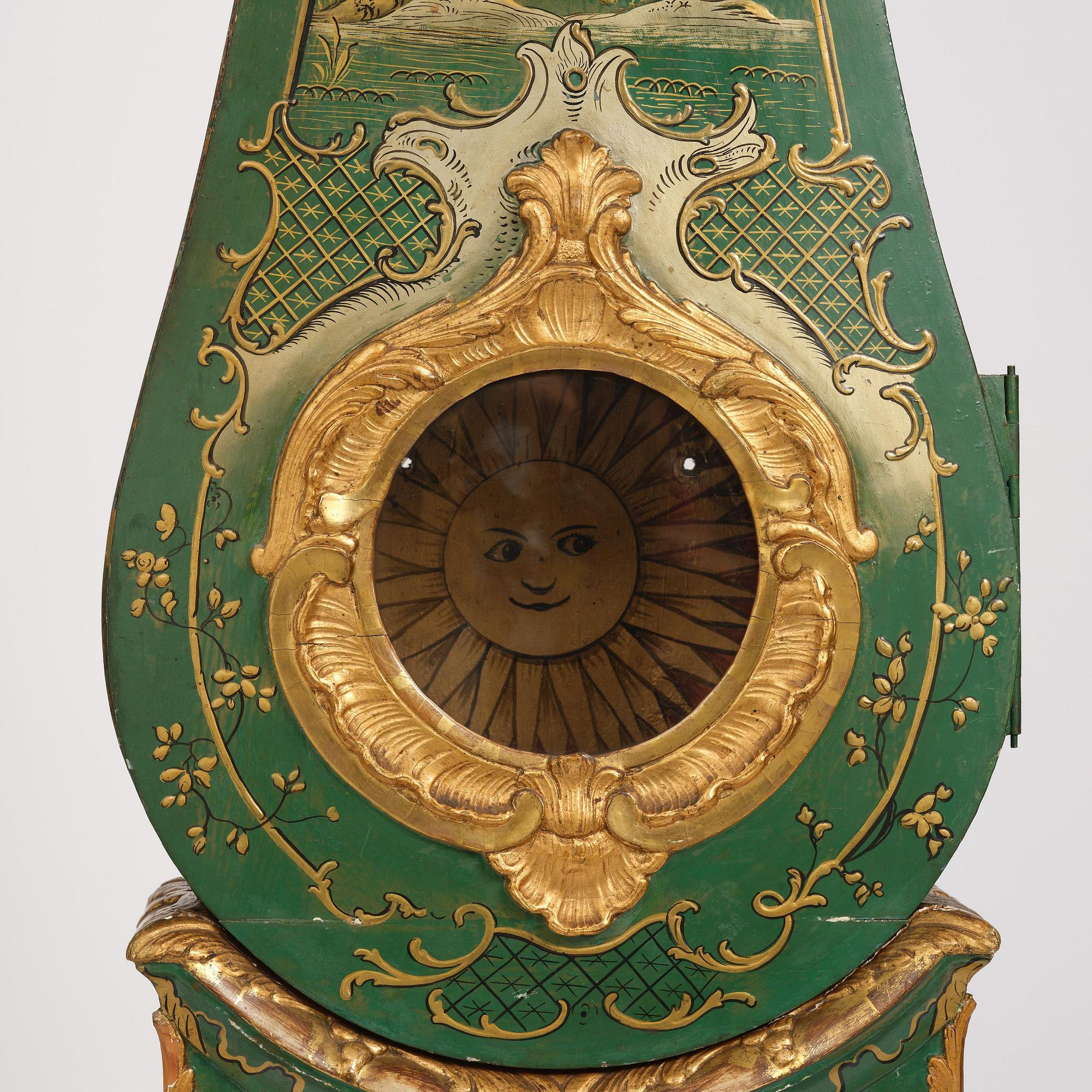 A rococo longcase clock by P. Ernst (watchmaker in Stockholm 1753-84).