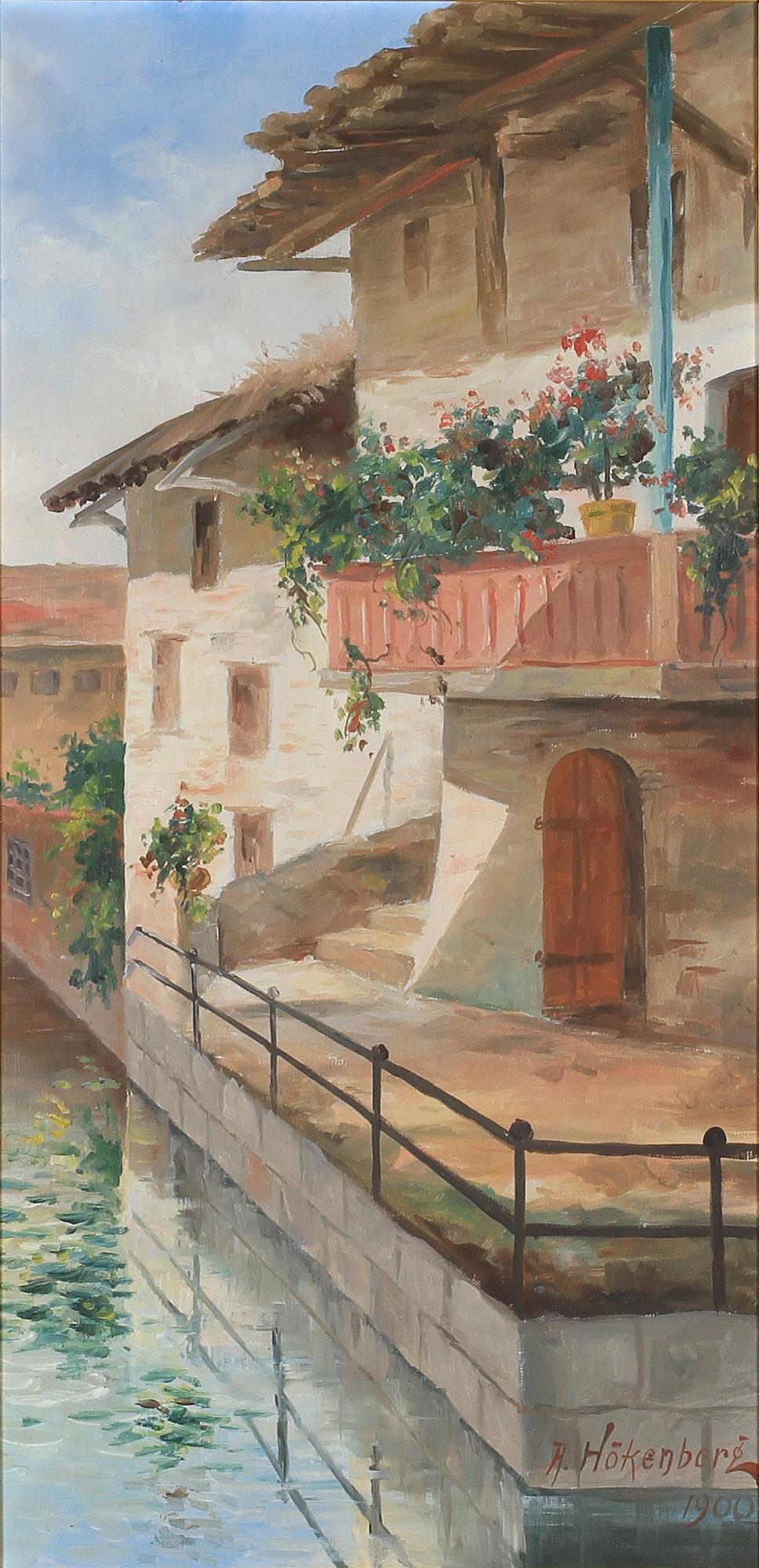 OKÄND KONSTNÄR, olja på duk, 2 st. Sign och dat A. Hökenberg, 1900.