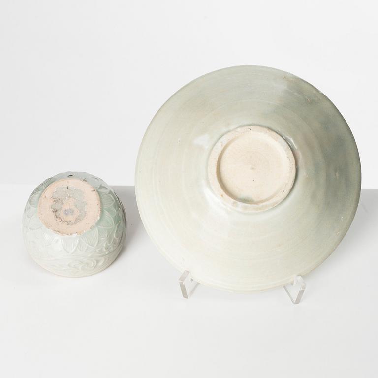 A Qingbai cup and bowl, Song Dynasty (960-1279).