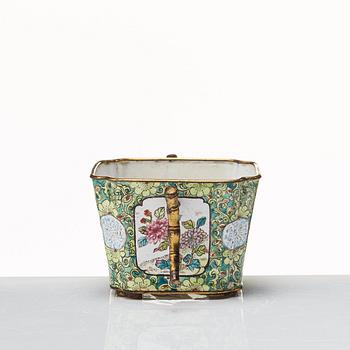 A enamel on copper cup, Qing dynasty, 18th Century.