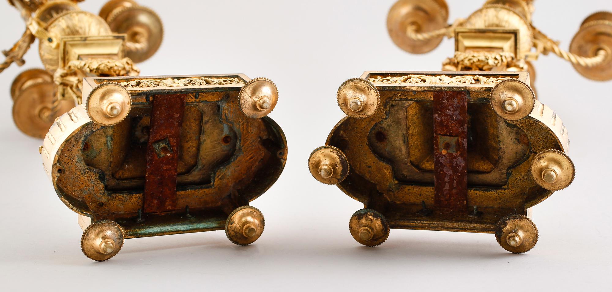 KANDELABRAR, 1 par, Frankrike, 1800-tal.