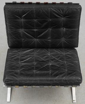 A Ludwig Mies van der Rohe 'Barcelona' chrome plated easy chair, Knoll International, probably around 1950.