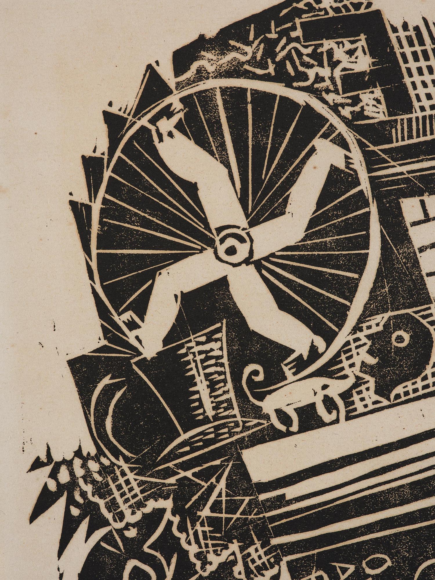 Otto Dix, "Lärm der Strasse" from "Neun Holzschnitte".
