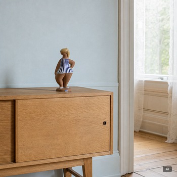 Lisa Larson, figurin, stengods, "Dora", ur serien "ABC-flickor", Gustavsberg.