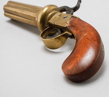 A percussion gun by Anders Gustavsson from Ödesstugu, signed AGS, mid 19th century.