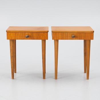 Bedside tables, a pair, Swedish Modern, 1940s.