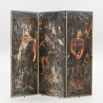 A folding screen, early 20th century.