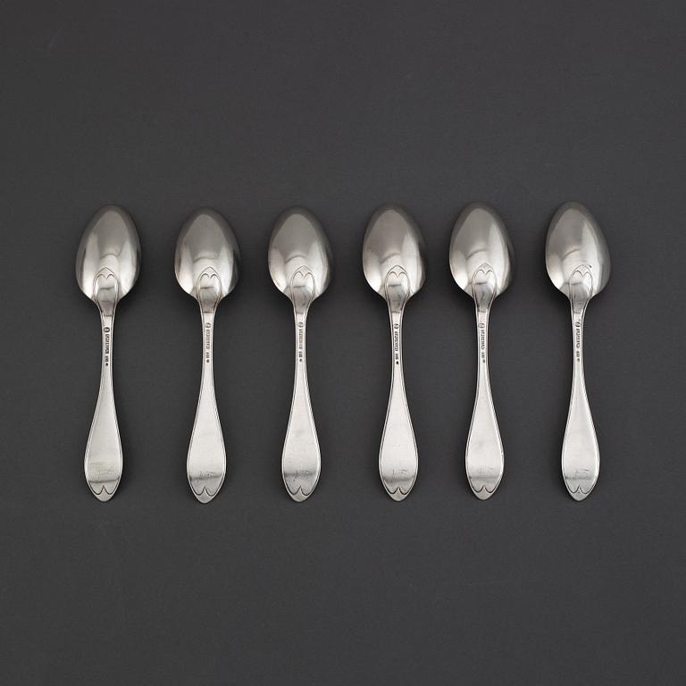 Lars Magnus Holm, matskedar 6 st, silver, Kristianstad 1822.