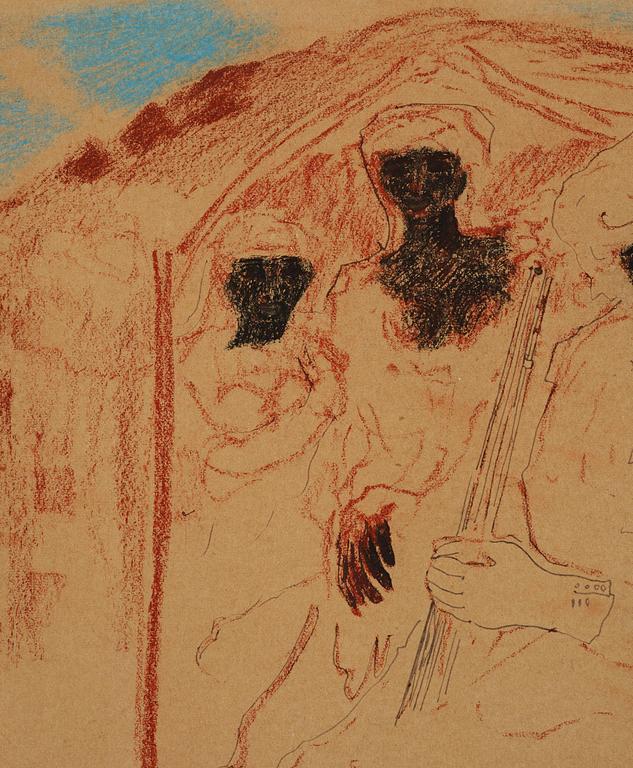 Carl Fredrik Hill, Figures by a tent.