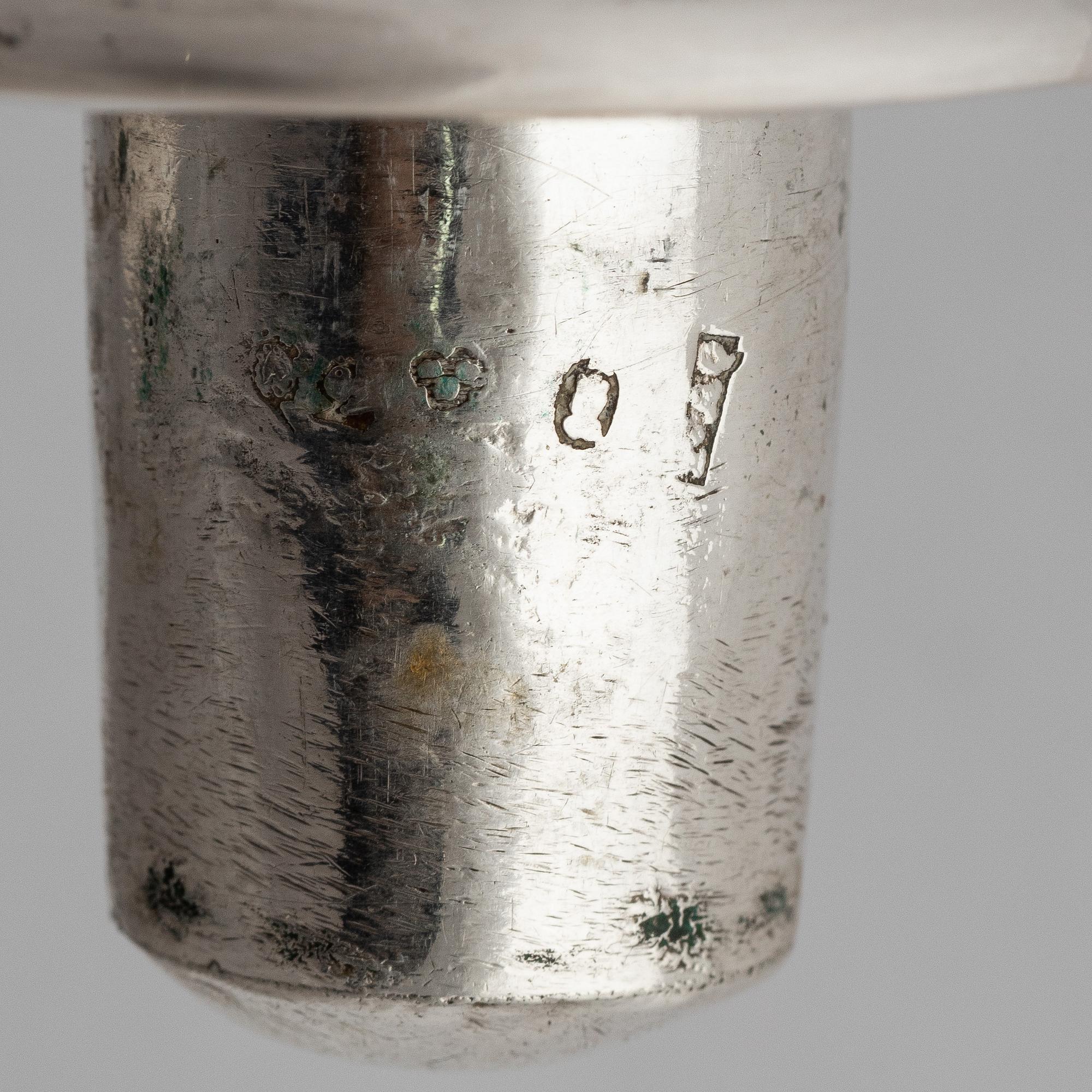 Gustaf Henrik Sidwall, ljusstakar, ett par, silver, Norrköping 1798. Gustavianska.