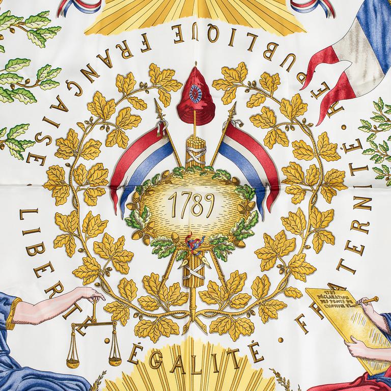 Hermès, scarf, "1789 Liberté Égalité Fraternité".