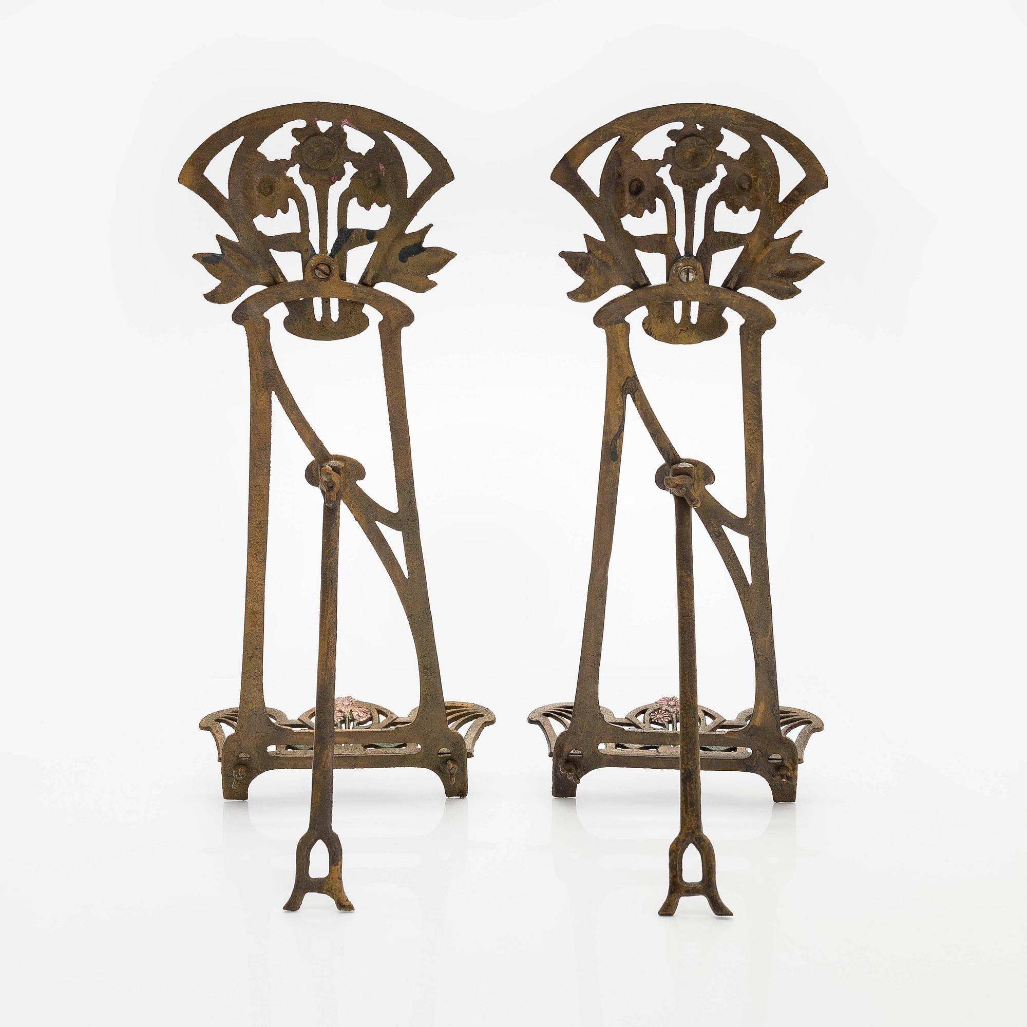 Valokuvatelineitä, pari, Jugend, 1900-luvun alku.