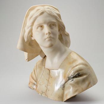 OKÄND KONSTNÄR, alabaster, bär signatur, sannolikt sekelskiftet 1900.