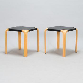 Alvar Aalto, a pair of 'X601' stool for Artek, later half of the 20th century.