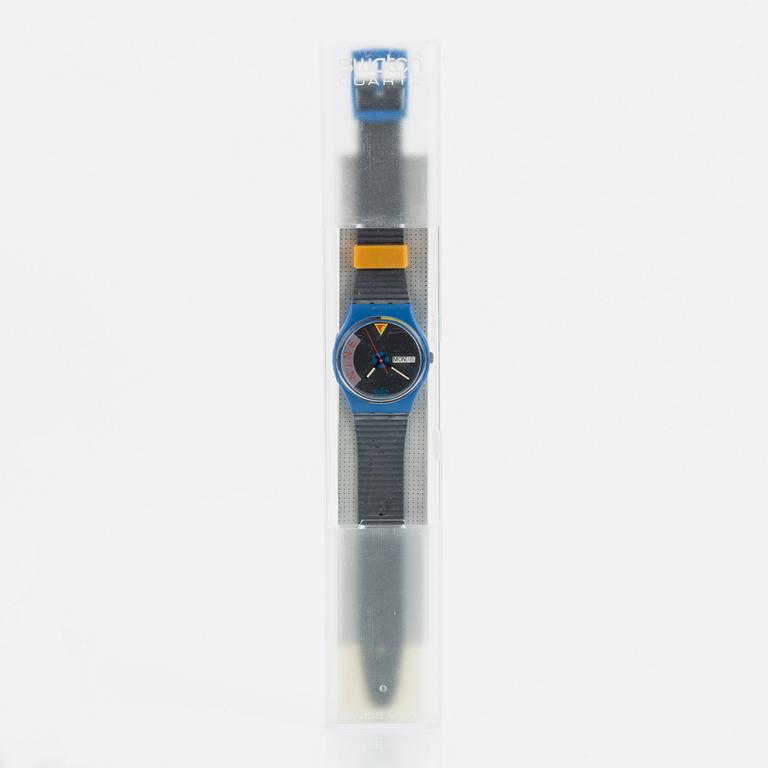 Swatch, Blue Jet, wristwatch, 34 mm.