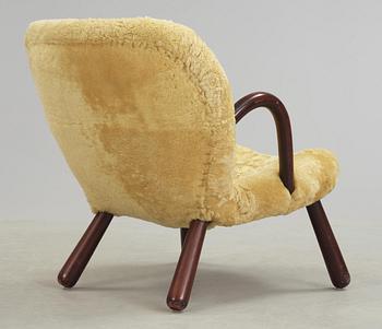 FÅTÖLJ, "Clam Chair" / "Muslinge", Philip Arctander, tillskriven, 1940/50-tal.