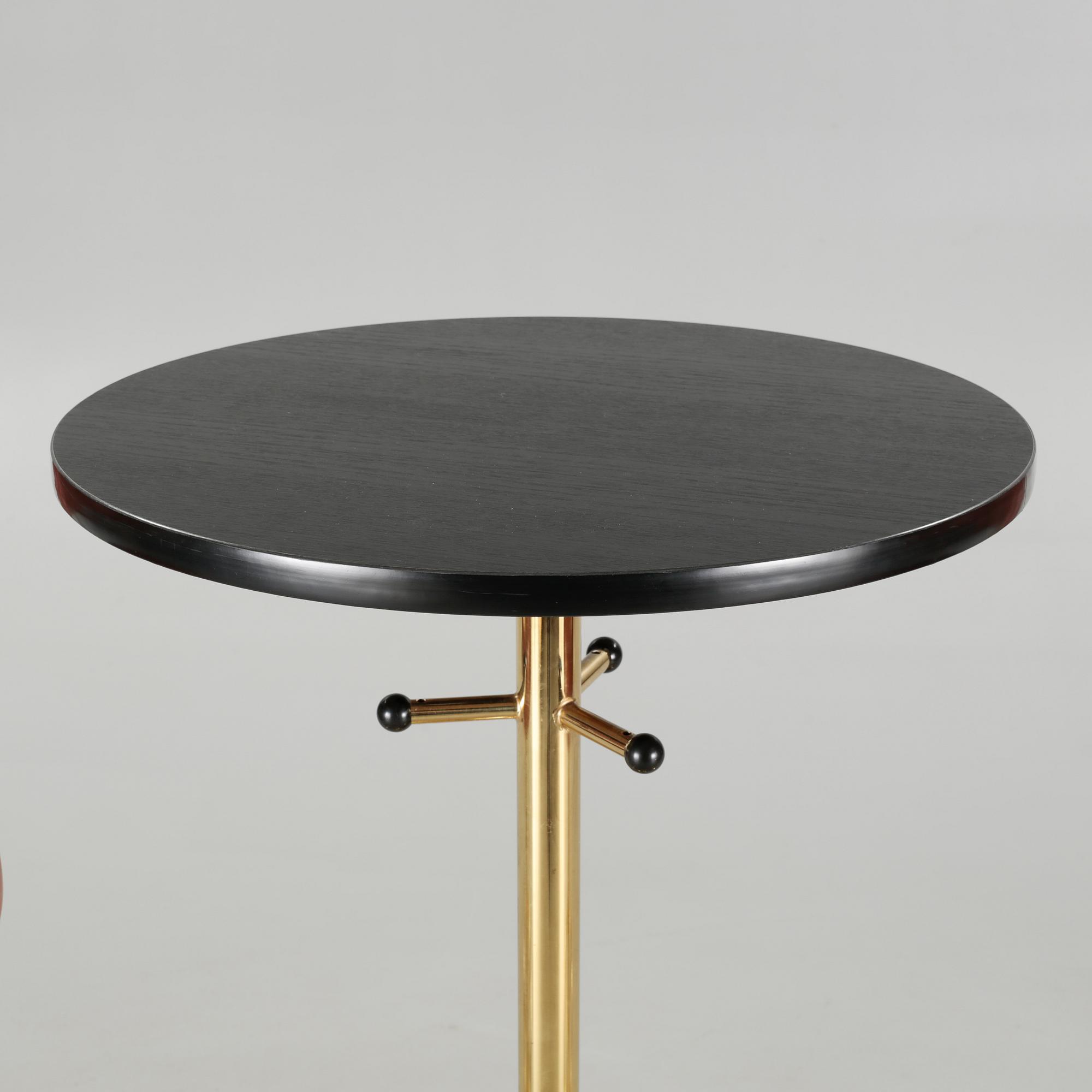 Two bar stools and a bar table by Börje Johanson, model "Jupiter", for Johanson design, second half of the 20th century.