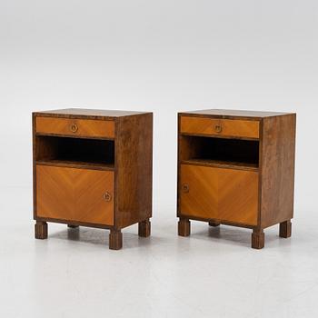 A pair of birch bedside tables, Svenska Möbelfabrikerna Bodafors, 1930-/40-tal.