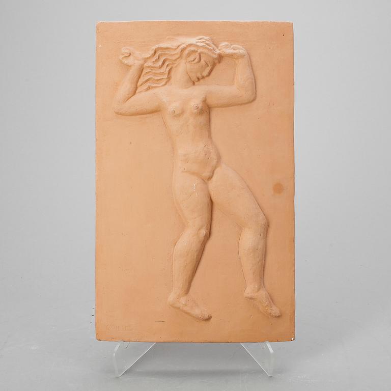 CARL MILLES, relief, terrakotta, stämpelsignerad.