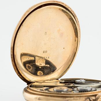 Pocket watch, 14K gold, 48.5 mm.