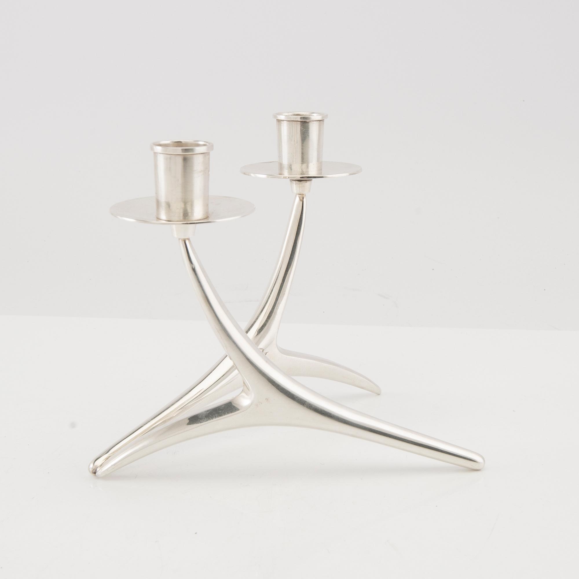 Anna-Greta Eker, kandelaber silver  Auran Kultaseppä, Åbo 1967.