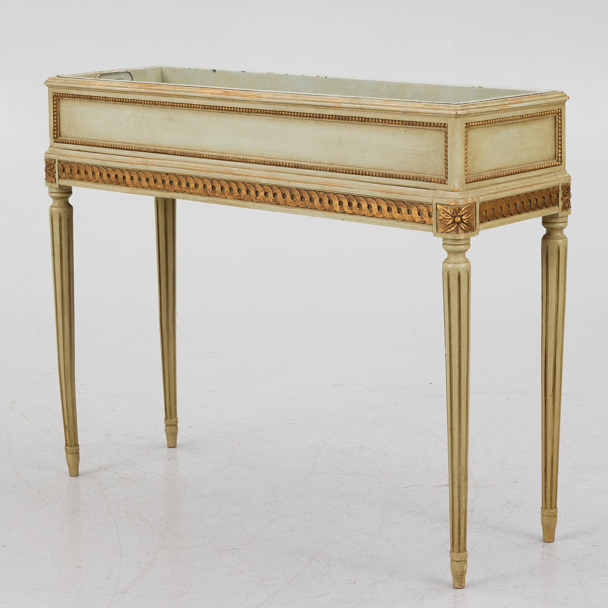 A Gustavian style flower table, mid/second half of the 20th century.