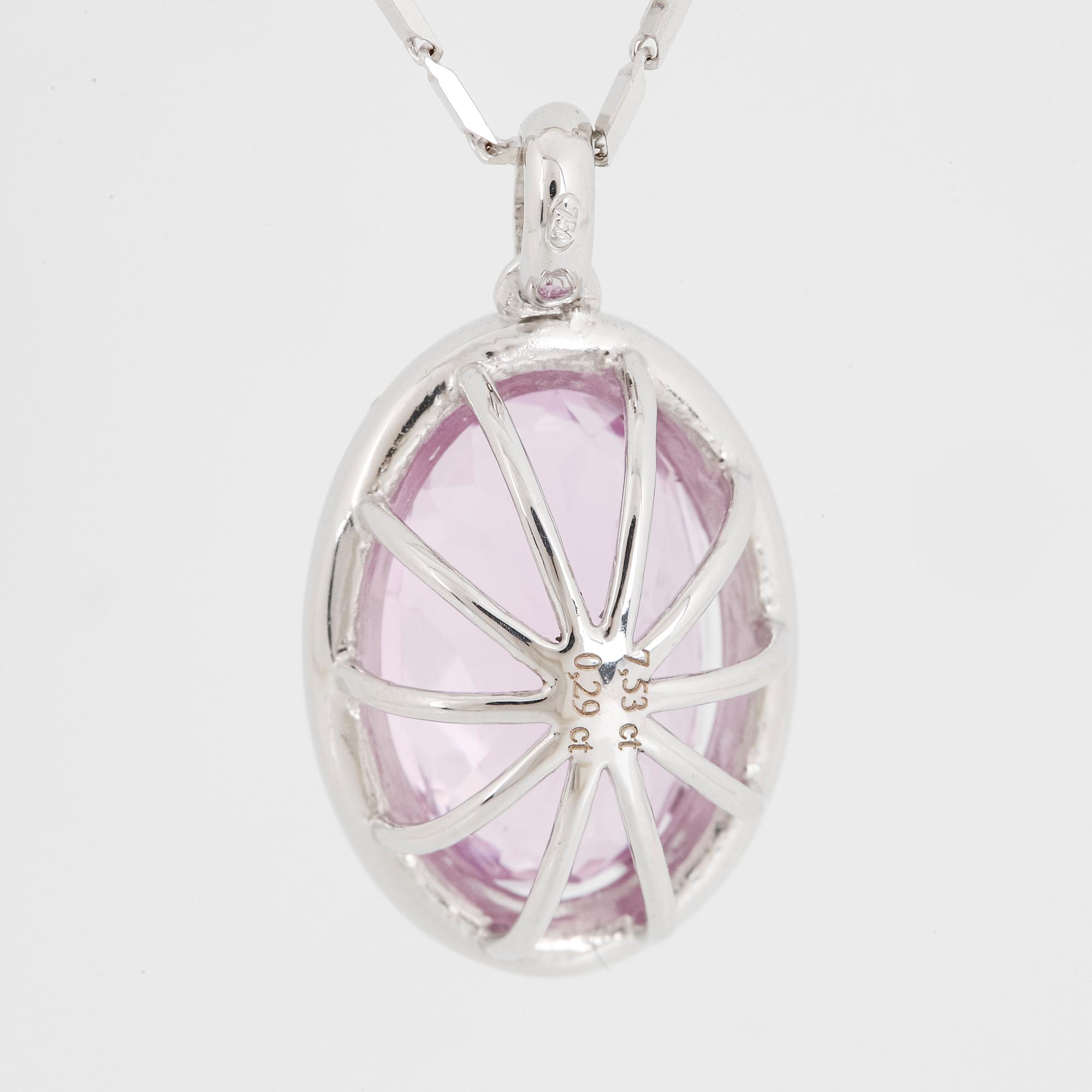 Kunzite and brilliant-cut diamond necklace.