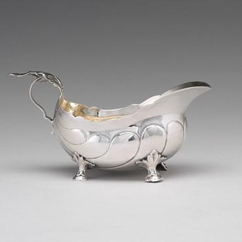 A Swedish 18th century parcel-gilt silver cream-jug, mark of Jonas Thomasson Ronander, Stockholm 1768.