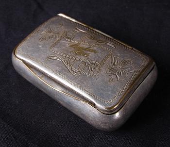 DOSOR , 10 st, flertal material bla mässing, nysilver, horn. 1800-1900-tal.