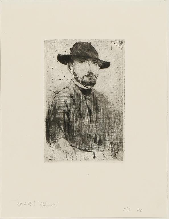 AXEL FRIDELL, 4 st, torrnål, signerade.