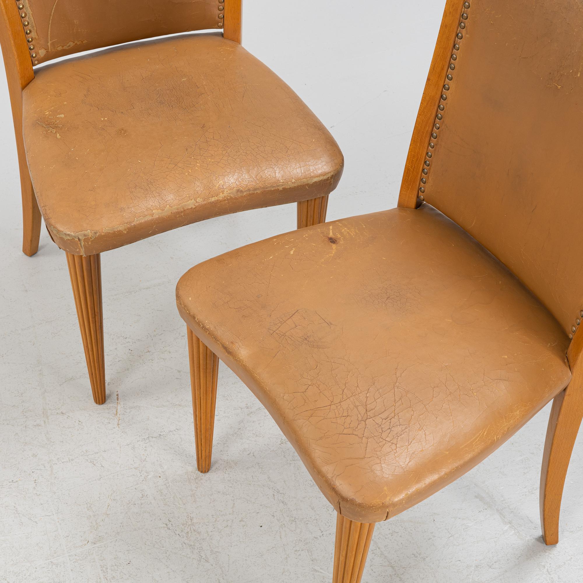 Six SCandinavian Modern chairs, 1940's.