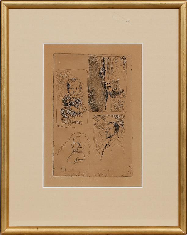 CARL LARSSON, 6 st, etsningar, osignerade.