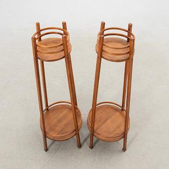 Flower tables/pedestals, a pair, Thonet, Vienna, first half of the 20th century.