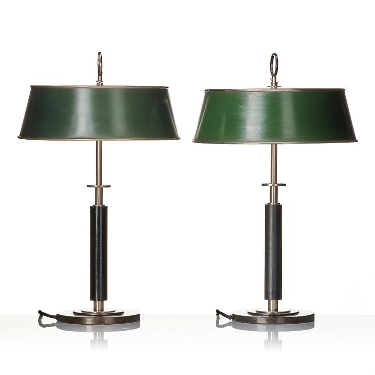 Erik Tidstrand, a pair of table lamps, model "27524", Nordiska Kompaniet, 1920-30s.