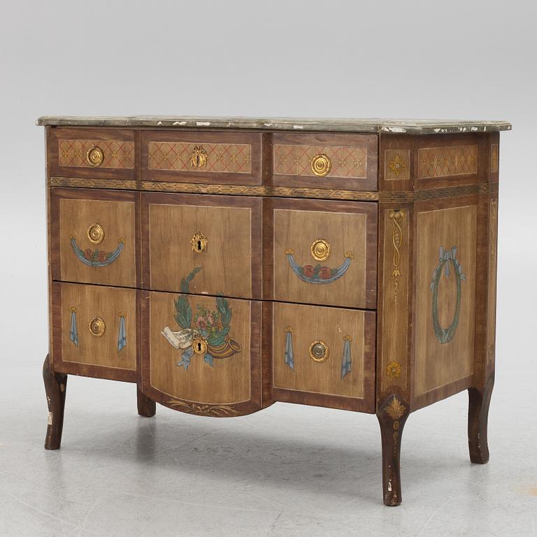 A Gustavian painted commode, late 18th century.