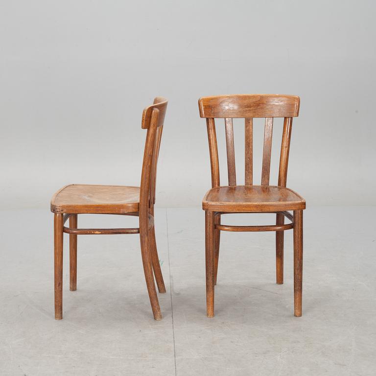 KARMSTOL SAMT STOLAR, 3 delar. Thonet samt J&J Kohn, 1900-talets första hälft.