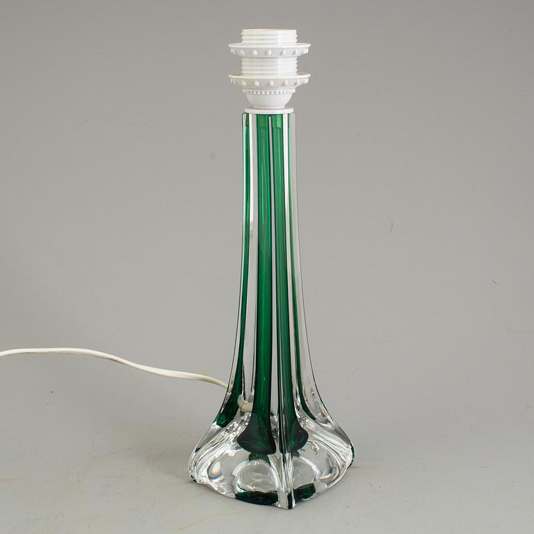 A glass table lamp, Flygsfors glassworks, 1960´s.