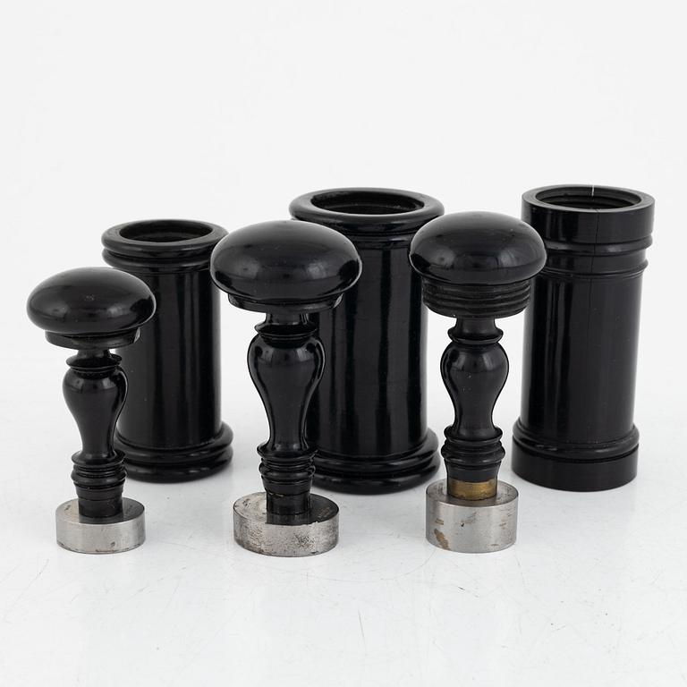 A set of eight baronial and noble seals stamps, 18th - 19th century.