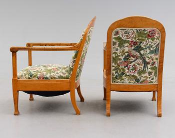 FÅTÖLJER, 1 par, 1900-talets första hälft.