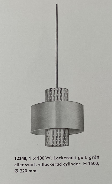 Arvid Böhlmarks Lampfabrik, a ceiling lamp model "12248", Stockholm, 1950s-60s.