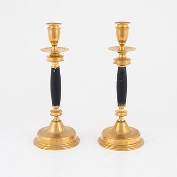 A pair of model 'No 84' candlesticks, Grillby Metallfabrik, early 20th Century.