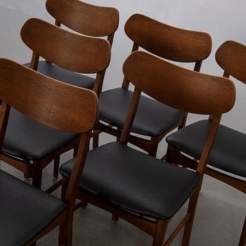 A SET OF SIX CHAIRS MID 20TH CENTURY.