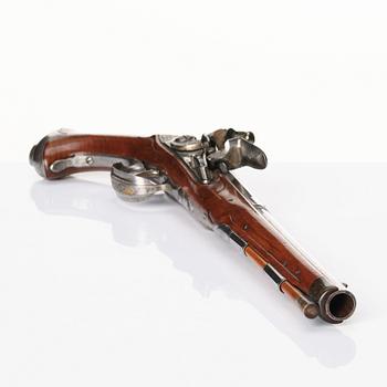 A flintlock pistol signed by Anders Wåhlberg Stockholm, (1720-93).