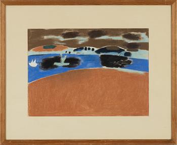 Lage Lindell, pastel on paper, signed.