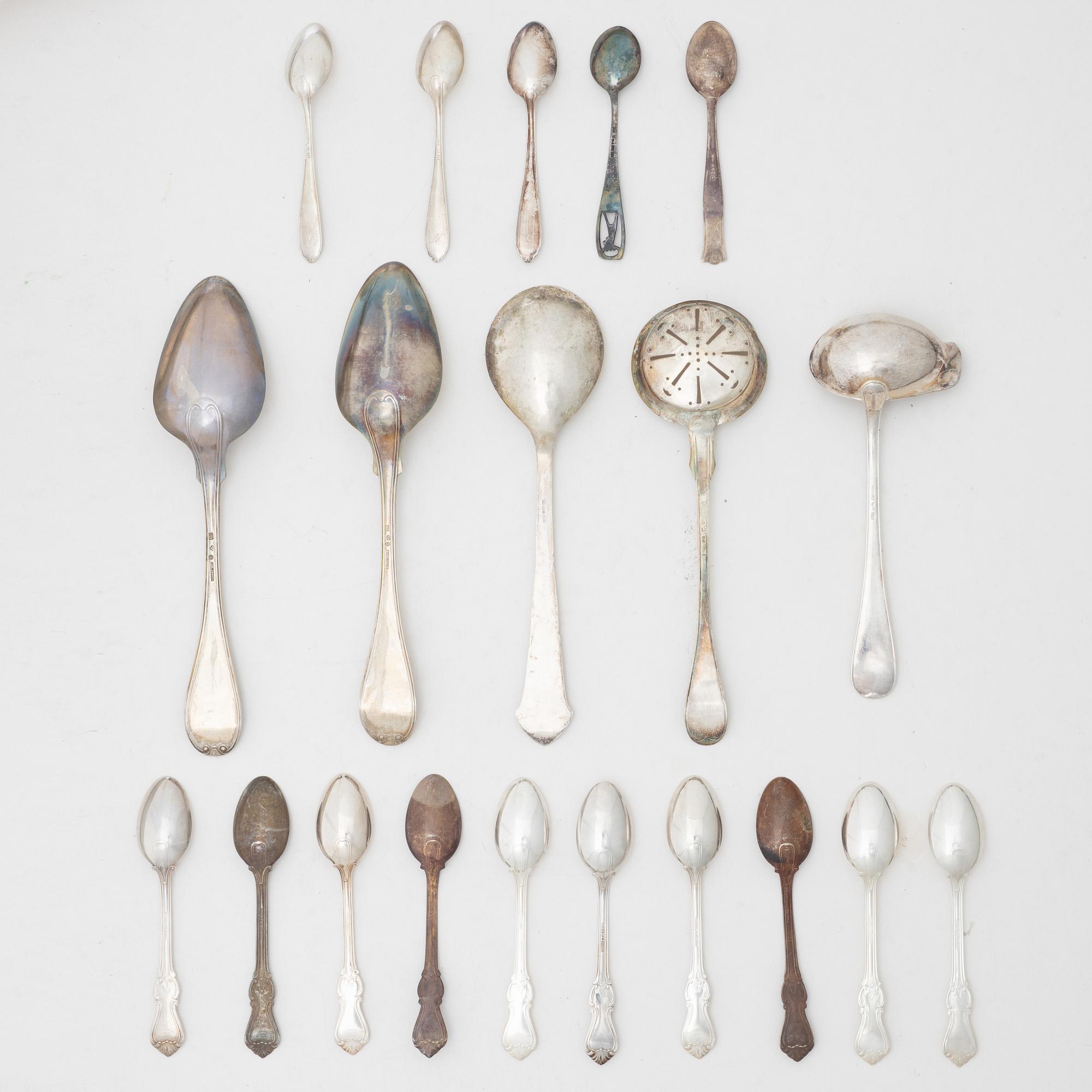 Cutlery, 20 pieces, silver, 19th-20th century.