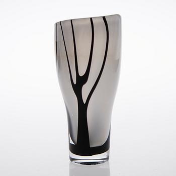 A 1950s glass vase, signed Kosta LH 1493.