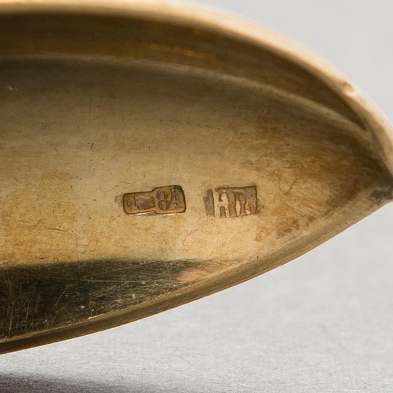 SIX SILVER SPOONS, Moscow ca 1900, Nikolai Pavlov.